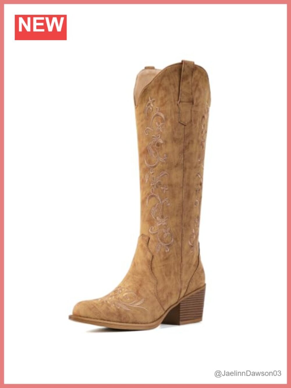Cowboy Boots Knee High Snip Toe Faux Leather Western